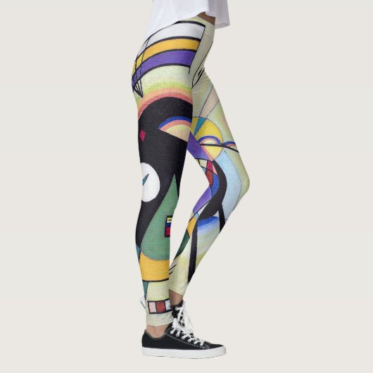 Zwart en Violet - Kandinsky Leggings (Rechts)