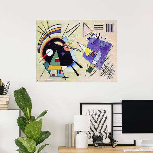 Zwart en Violet - Kandinsky Poster (Thuiskantoor)