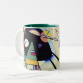 Zwart en Violet - Kandinsky Tweekleurige Koffiemok (Voorkant links)
