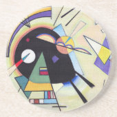 Zwart en Violet - Kandinsky Zandsteen Onderzetter (Voorkant)