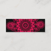 Zwart en warm roze Fuchsia Lace Snowflake Design Mini Visitekaartje (Achterkant)