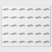 Zwart en wit 1969 Camaro Wrapping Paper Cadeaupapier (Vlak)