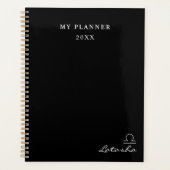 Zwart en Wit 2022 Libra Sterrenbeeld Planner (Voorkant)