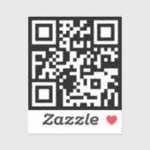 Zwart en Wit 2X2 QR-code Website Modern Eenvoudig Sticker (Vel)