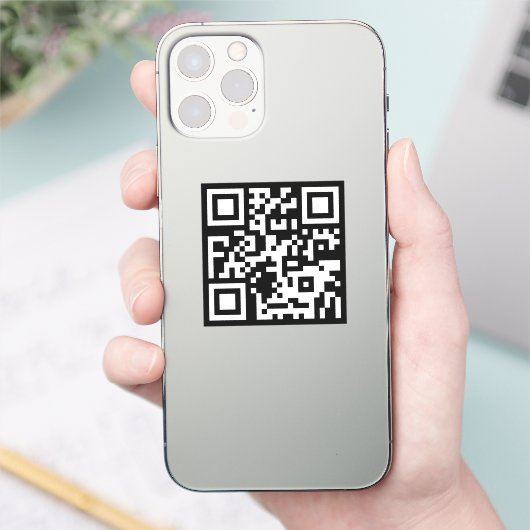 Zwart en Wit 2X2 QR-code Website Modern Eenvoudig Sticker (Telefoon)