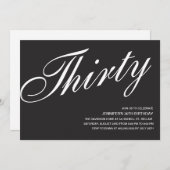 Zwart en wit 30e verjaardag kaart (Voorkant / Achterkant)