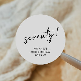 Zwart en wit 40 jaar 70 jaar ronde sticker