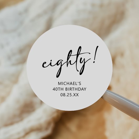 Zwart en wit 40 jaar 80 jaar ronde sticker