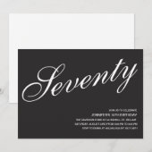 Zwart en wit 70e verjaardag kaart (Voorkant / Achterkant)