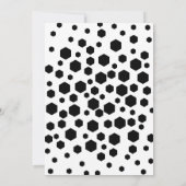 Zwart en wit aangepast monogram. Hexagon Stippen. Kaart (Achterkant)