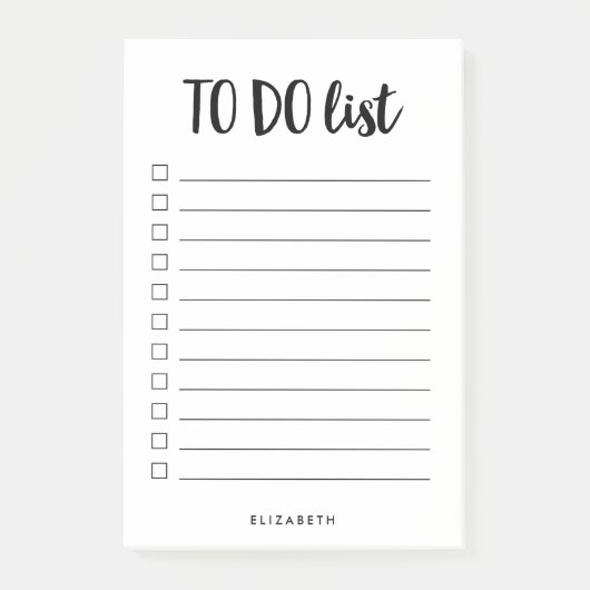 Zwart en wit | Aangepast om lijst te doen Post-it® Notes (Voorkant)
