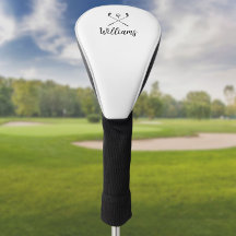 Zwart En Wit Aangepaste Script Naam Golfclubs