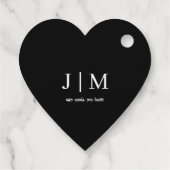 Zwart en wit aanpasbaar trouwcadeautje etiket (Achterkant)
