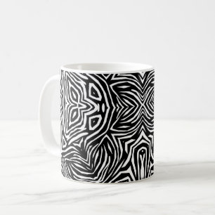 Zwart en wit abstract geometrisch modern patroon koffiemok