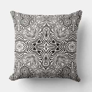 Zwart en wit abstract geometrisch modern patroon kussen