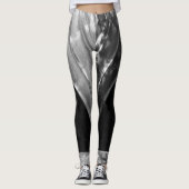 Zwart en wit abstract met gepersonaliseerde naam leggings (Voorkant)