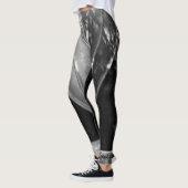 Zwart en wit abstract met gepersonaliseerde naam leggings (Links)