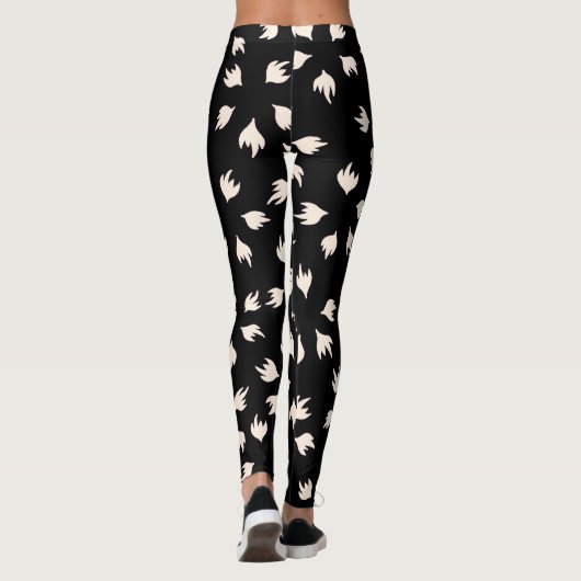 Zwart en wit abstract modern leggings (Achterkant)