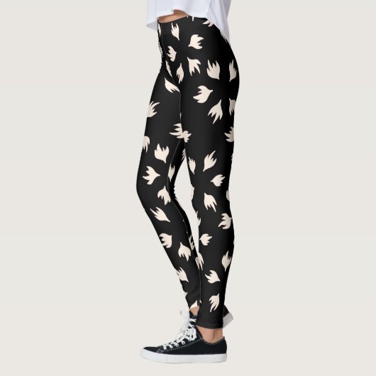 Zwart en wit abstract modern leggings (Links)