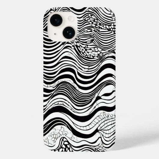 Zwart en wit abstract ontwerp Case-Mate iPhone case (Achterkant)