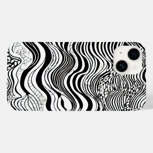 Zwart en wit abstract ontwerp Case-Mate iPhone case (Achterkant (horizontaal))