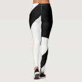 Zwart en wit abstract ontwerp leggings (Achterkant)