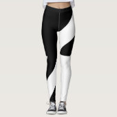 Zwart en wit abstract ontwerp leggings (Voorkant)