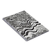 Zwart en wit abstract ontwerp notitieboek (Rechterzijde)