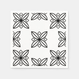 Zwart en wit abstract ontwerp servet