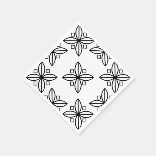 Zwart en wit abstract ontwerp servet (Hoek)