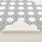 Zwart en wit abstract ontwerp sherpa deken (3/4)
