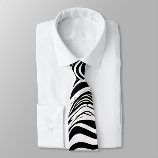 Zwart en wit abstract ontwerp stropdas (Gebonden)