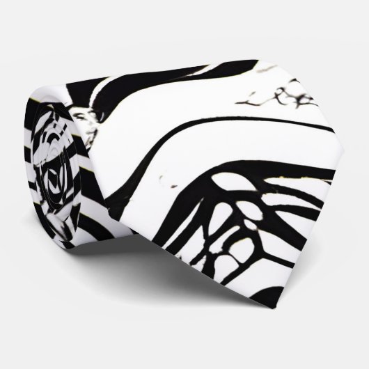 Zwart en wit abstract ontwerp stropdas (Opgerold)