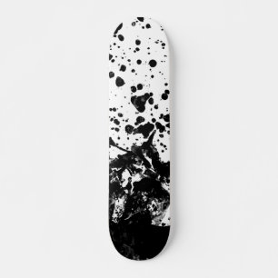 Zwart en wit Abstract vloeibaar ontwerp Persoonlijk Skateboard