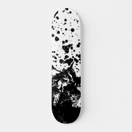 Zwart en wit Abstract vloeibaar ontwerp Persoonlijk Skateboard (Voorkant)