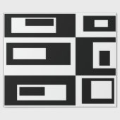 Zwart en Wit Abstracte Vierkanten Inpakpapier (Vlak)