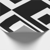 Zwart en Wit Abstracte Vierkanten Inpakpapier (Hoek)