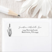 Zwart en wit adres Cattails Etiket (Insitu)