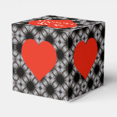 Zwart en wit afdrukken met rood hart bedankdoosjes (Achterkant)