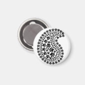 Zwart en wit afdrukken Paisley Patroon Magneet (Voorkant / Achterkant)