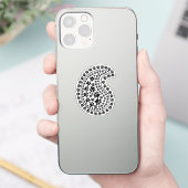 Zwart en wit afdrukken Paisley Patroon Sticker (Telefoon)