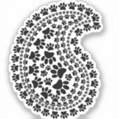 Zwart en wit afdrukken Paisley Patroon Sticker (Voorkant)