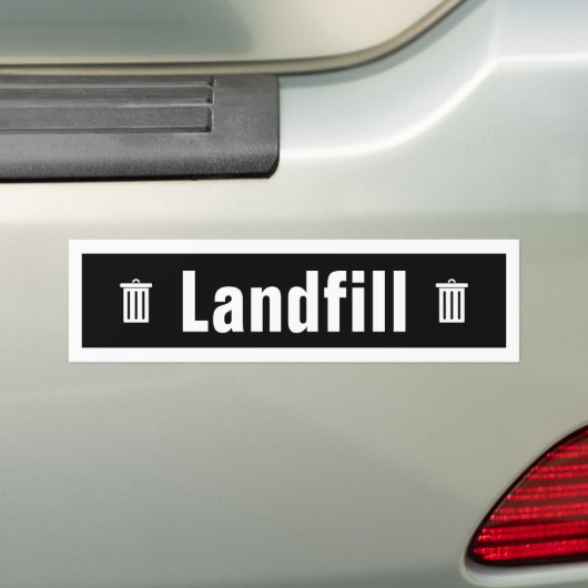 Zwart en wit afval kan label krijgen: vuilnisbelt bumpersticker (Op auto)