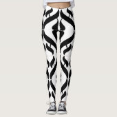 Zwart en Wit Aleph Symbool Reflectie Leggings (Voorkant)