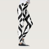 Zwart en Wit Aleph Symbool Reflectie Leggings (Rechts)
