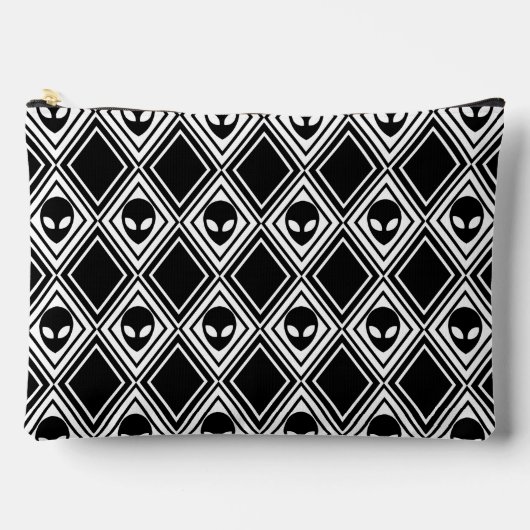 Zwart en Wit Alien Argyle Patroon Etui (Voorkant)