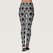 Zwart en Wit Alien Argyle Patroon Leggings (Achterkant)