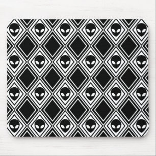 Zwart en Wit Alien Argyle Patroon Muismat