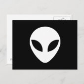 Zwart en wit Alien Head Briefkaart (Voorkant / Achterkant)