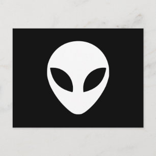 Zwart en wit Alien Head Briefkaart